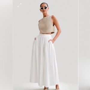 Meshki Clarence Linen A line maxi skirt